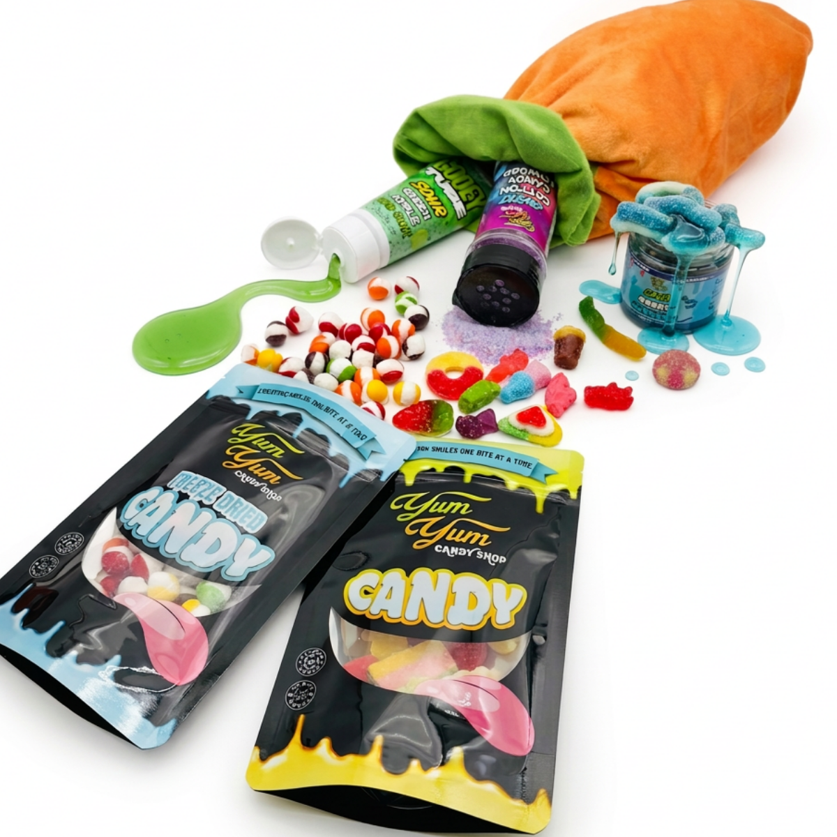 Easter Carrot Candy Gift Basket - Gummy Mix - Candy Powder - Gooey Gummies