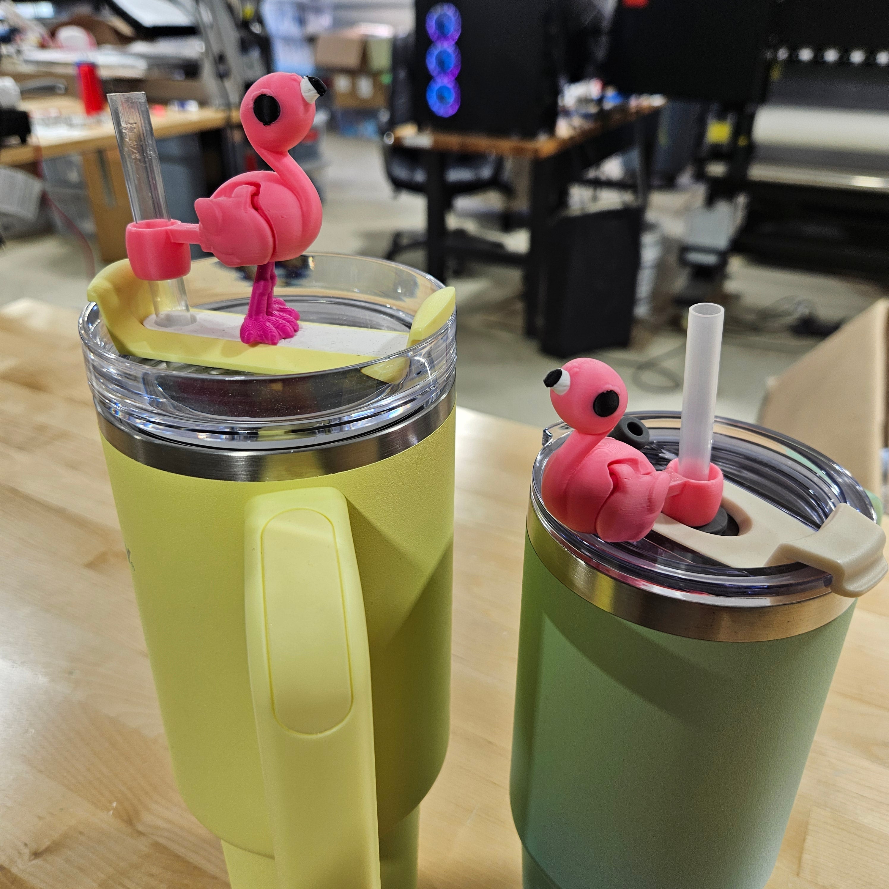 PINK FLAMINGO-3D PRINTED STRAW BUDDY