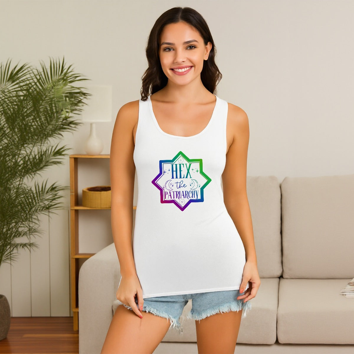 Hex the Patriarchy: Cosmic Conjure Women's Lace Tank