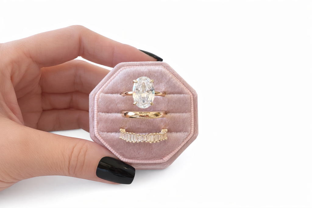 Christina 3 Piece Oval Ring Set- Gold