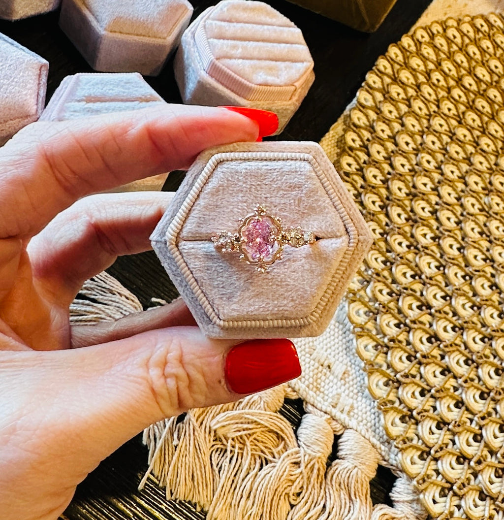 Jordin Sparkling Pink Rose Gold Ring