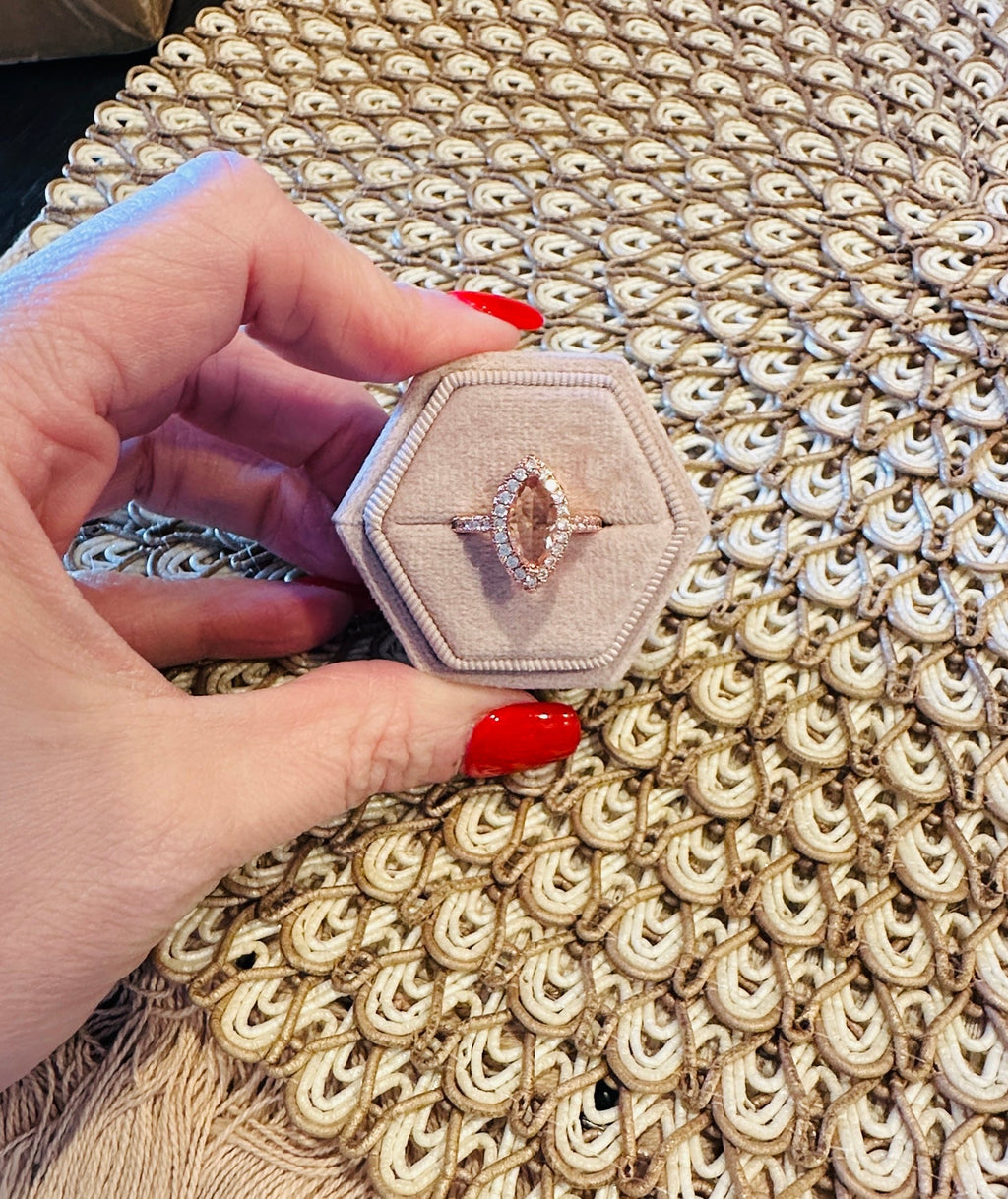 Blush Promise Marquise Halo Ring
