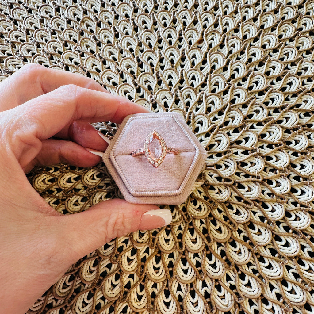 Blush Promise Marquise Halo Ring