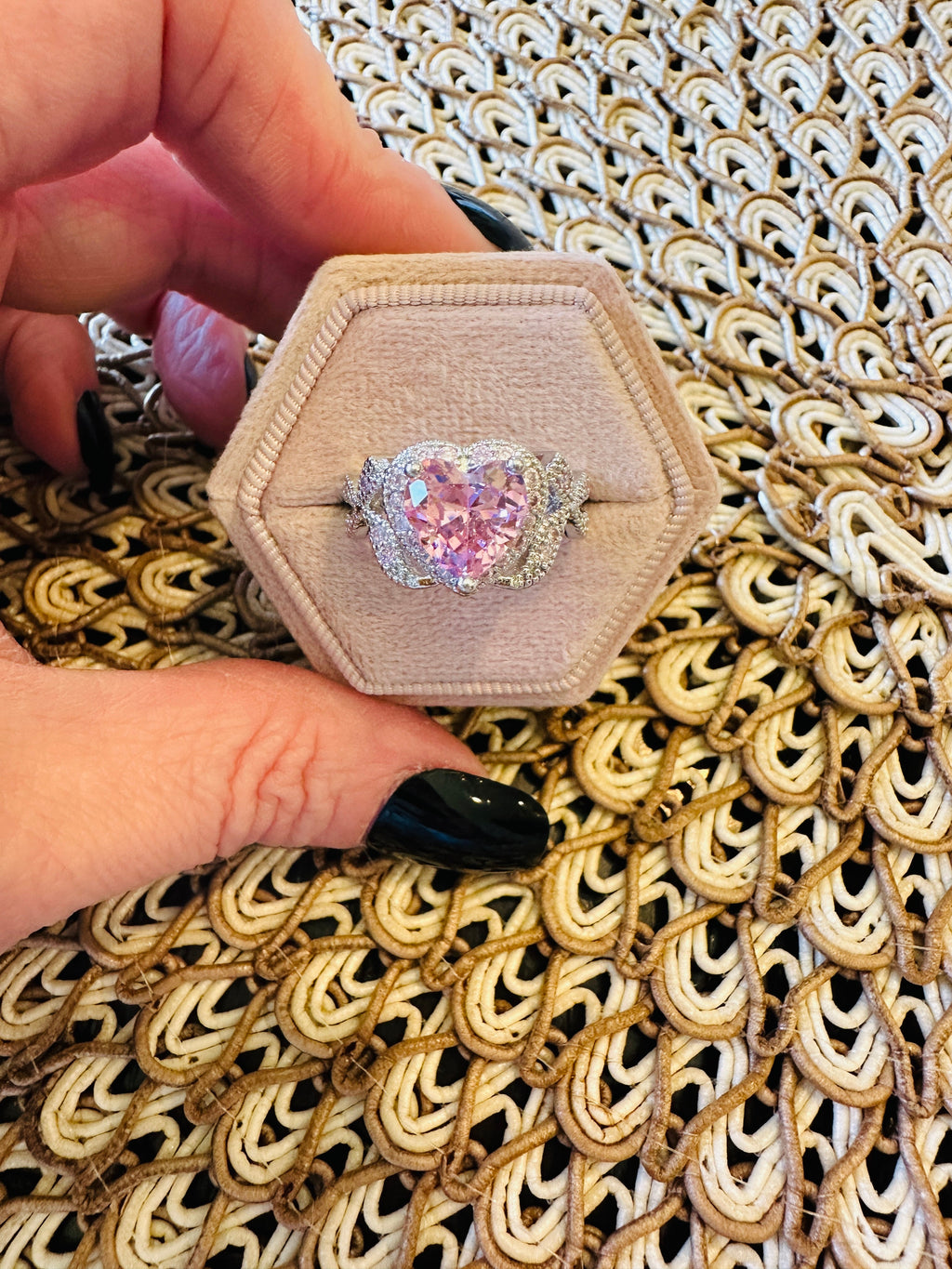 Alexa Pink Heart Ring