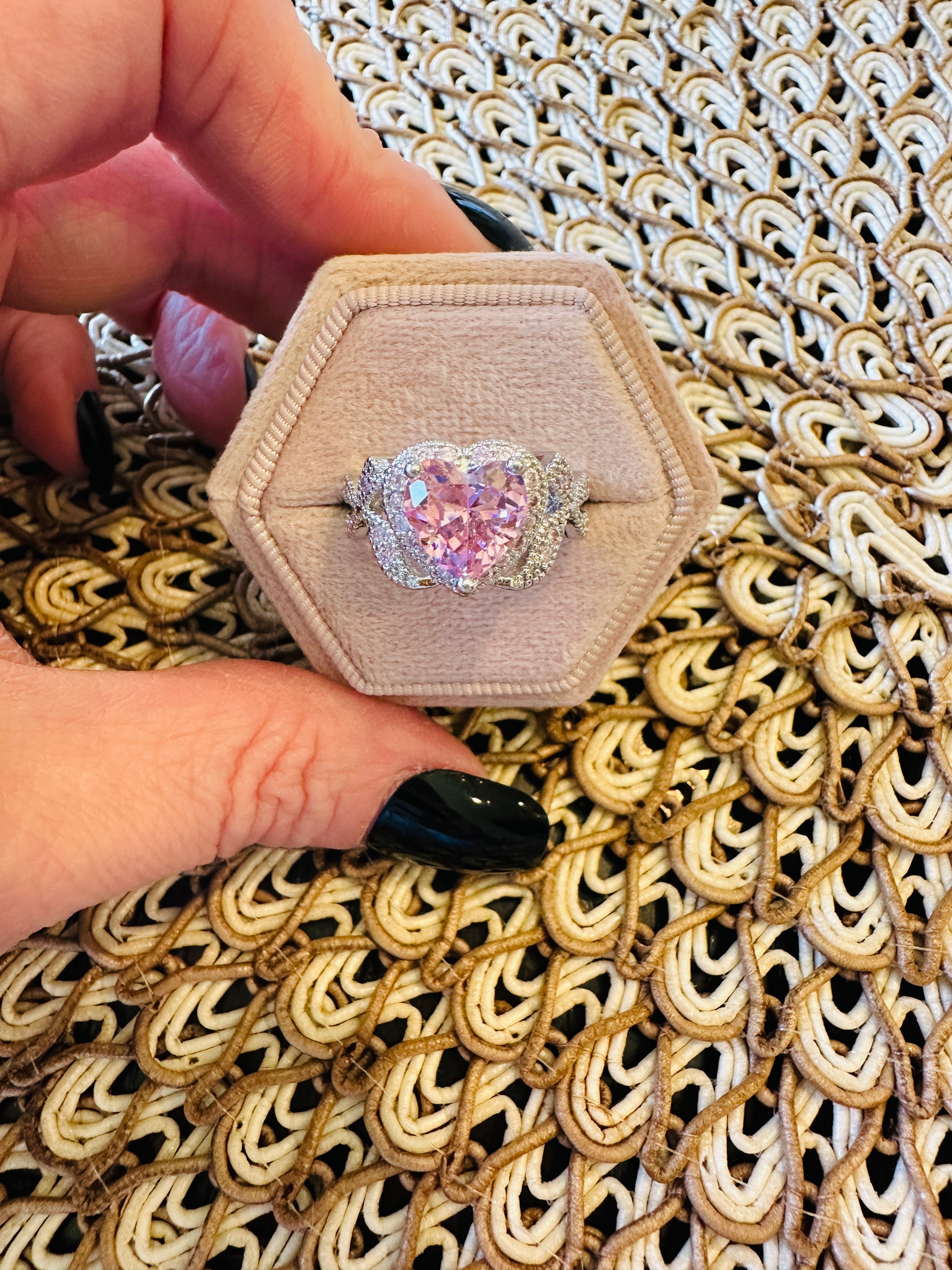 Alexa Pink Heart Ring