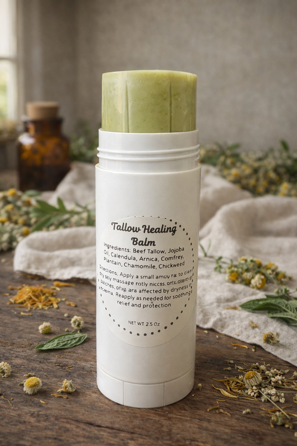 🌿 Tallow Healing Balm | Herbal Skin Repair Salve