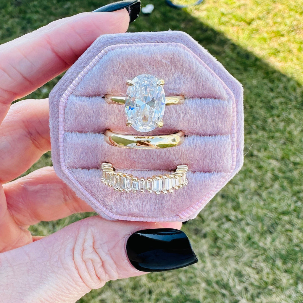 Christina 3 Piece Oval Ring Set- Gold