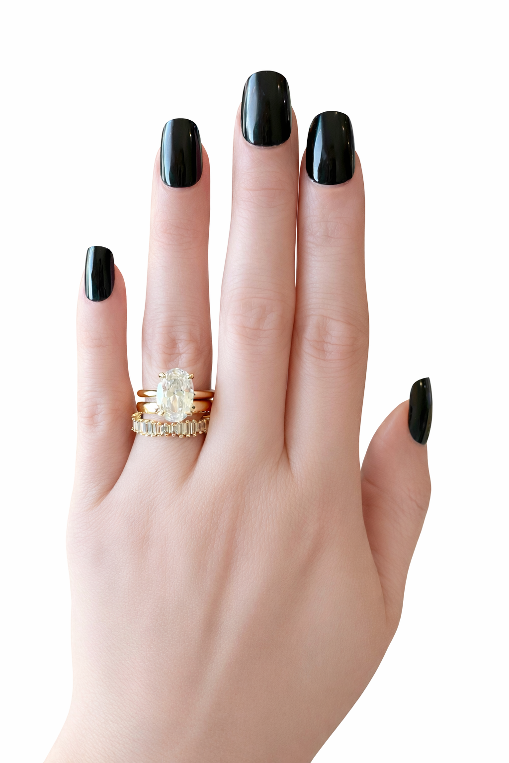 Christina 3 Piece Oval Ring Set- Gold