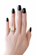 Christina 3 Piece Oval Ring Set- Gold