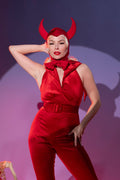 Pinup Halter Top in RED Velvet