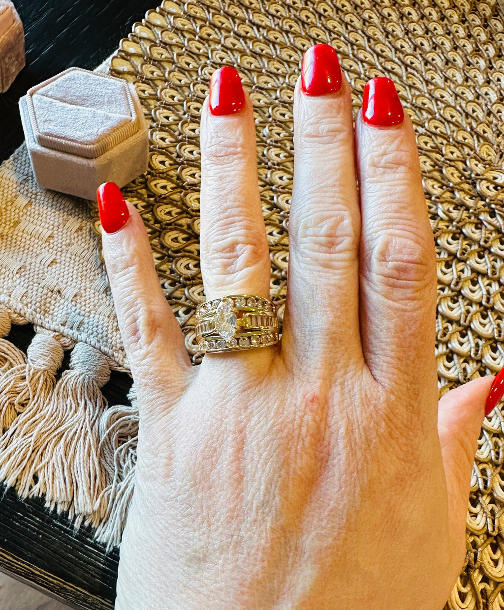 Victoria Marquise Cut Stacked Ring-Gold