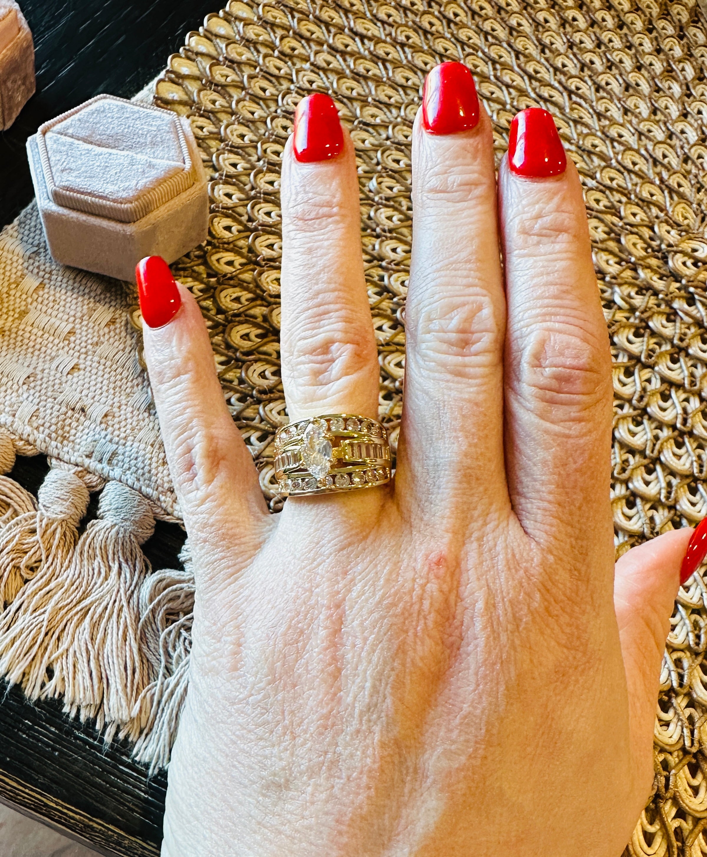Victoria Marquise Cut Stacked Ring-Gold