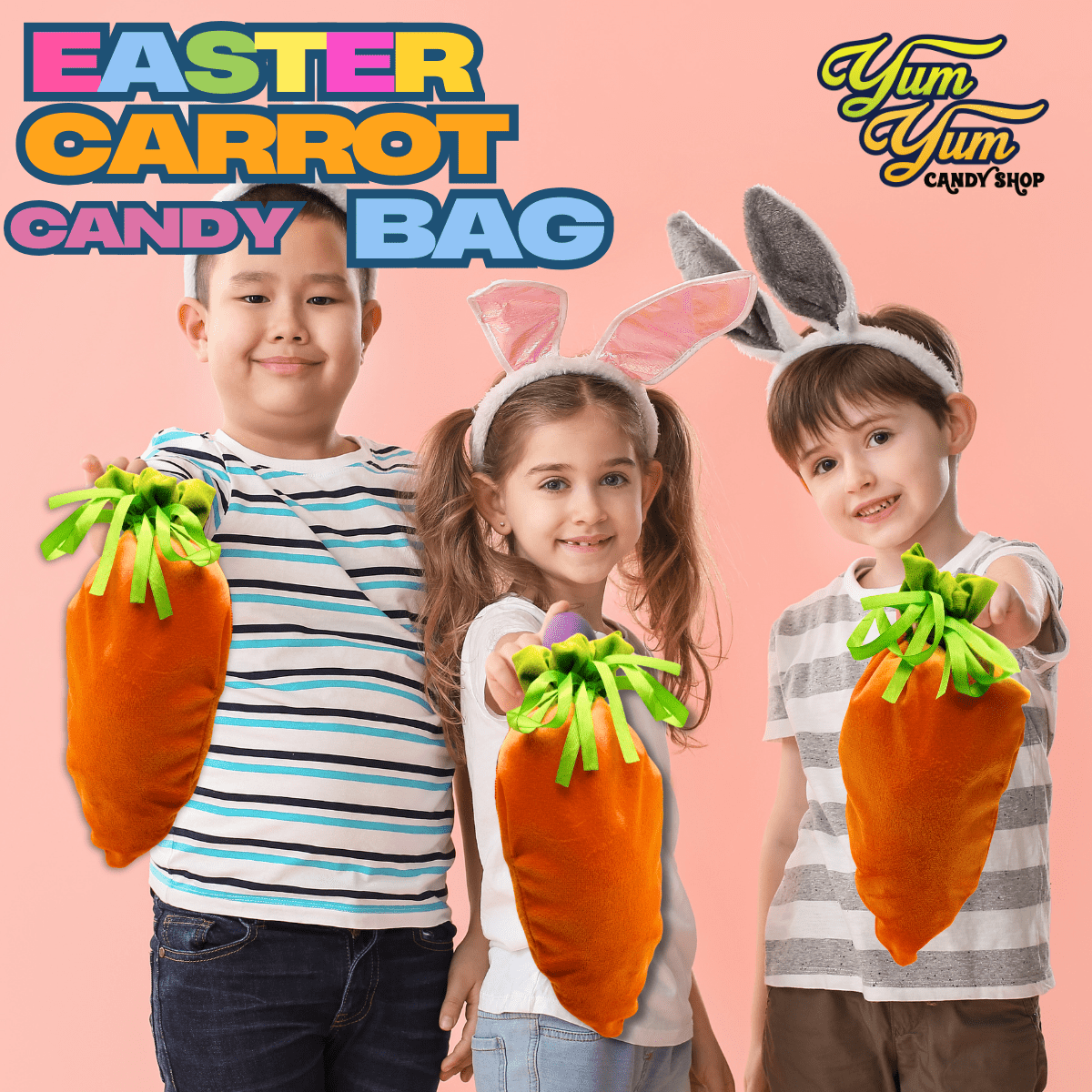 Easter Carrot Candy Gift Basket - Gummy Mix - Candy Powder - Gooey Gummies