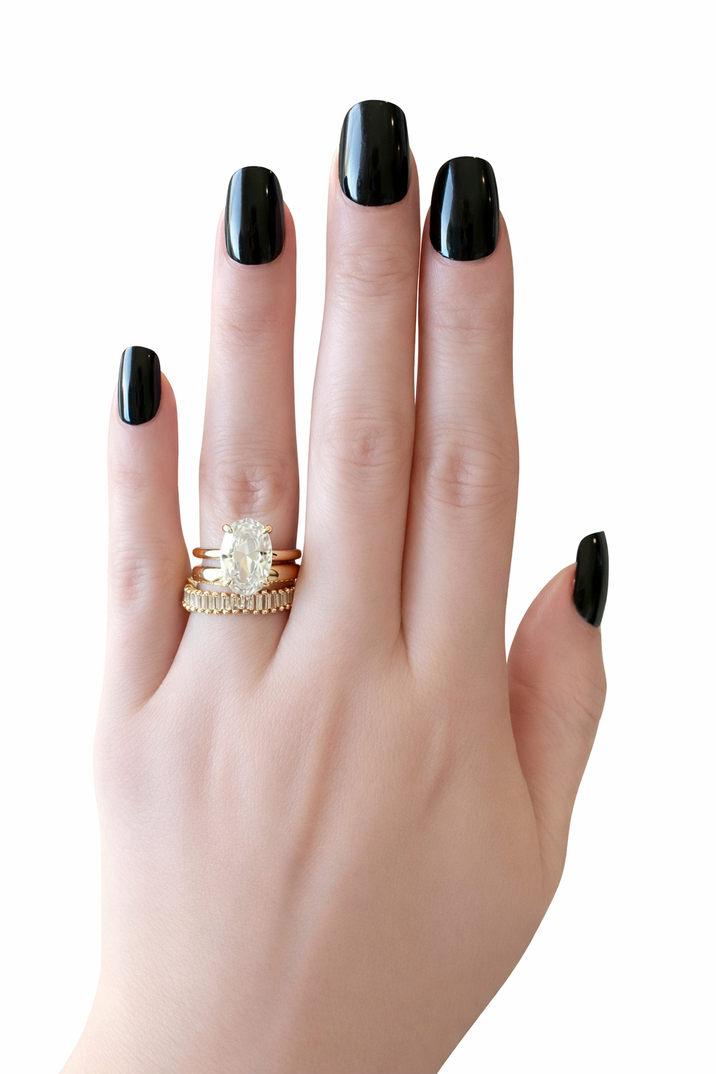 Christina 3 Piece Oval Ring Set- Gold