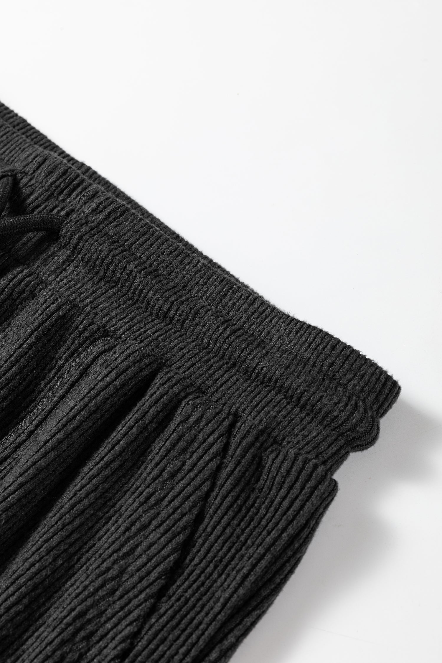 Black Ribbed Active Jogger Pants