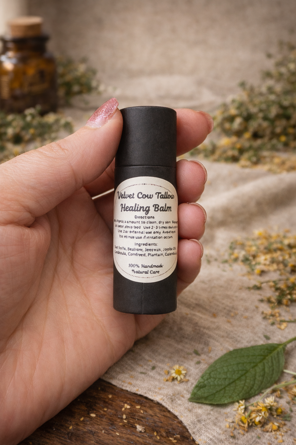 🌿 Tallow Healing Balm | Herbal Skin Repair Salve