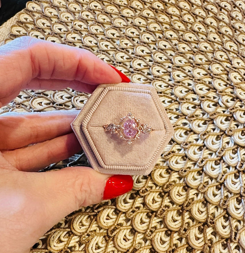 Jordin Sparkling Pink Rose Gold Ring