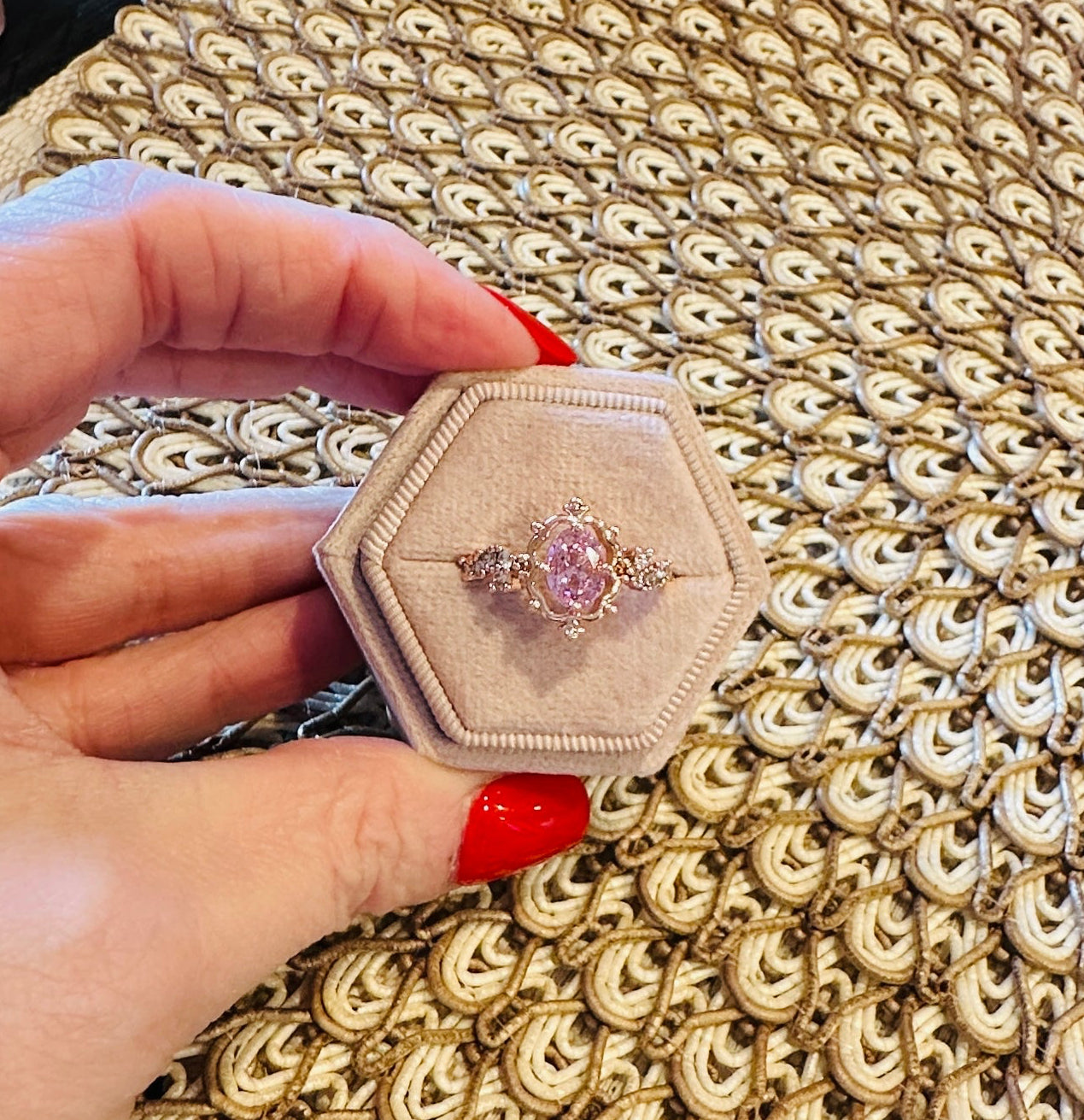 Jordin Sparkling Pink Rose Gold Ring