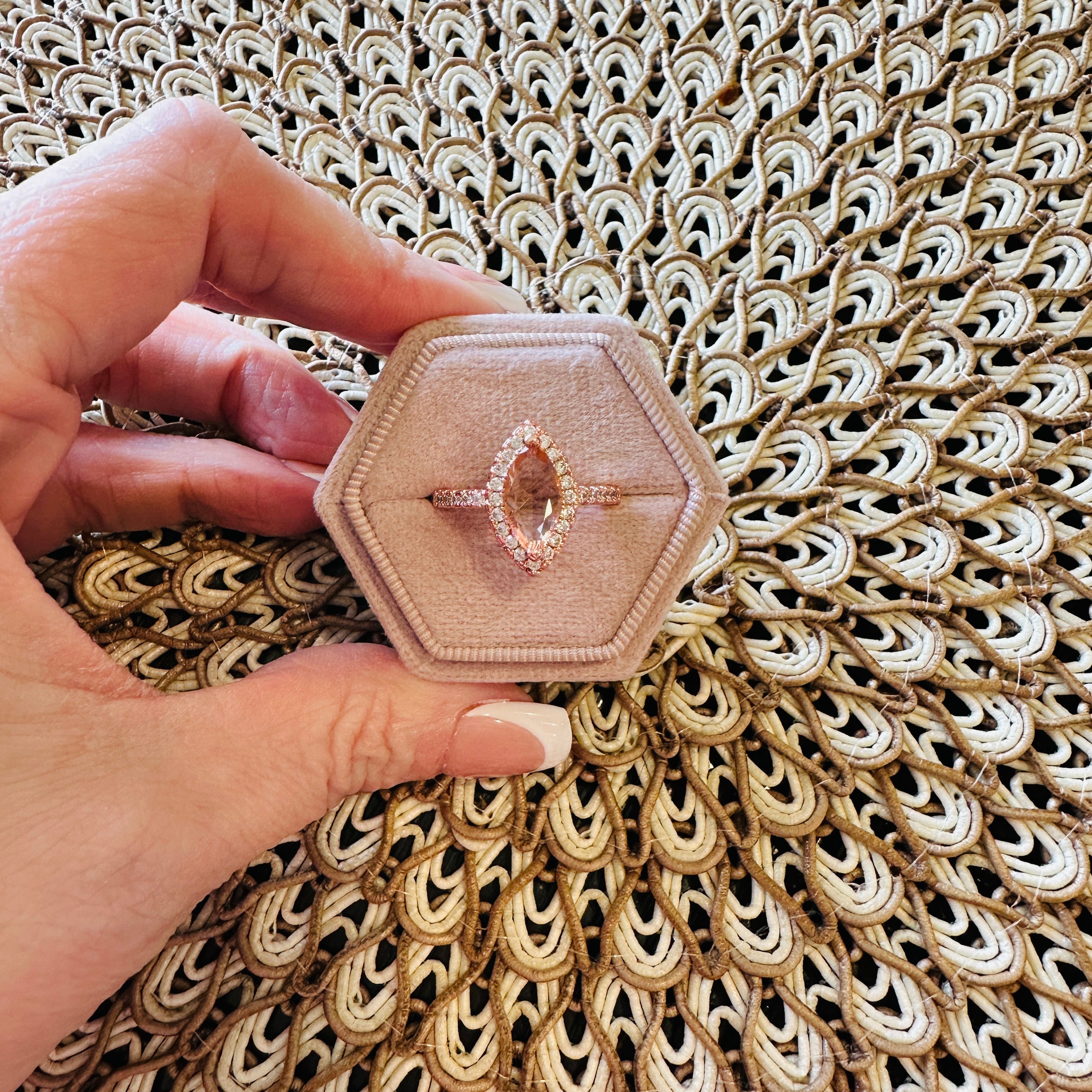 Blush Promise Marquise Halo Ring