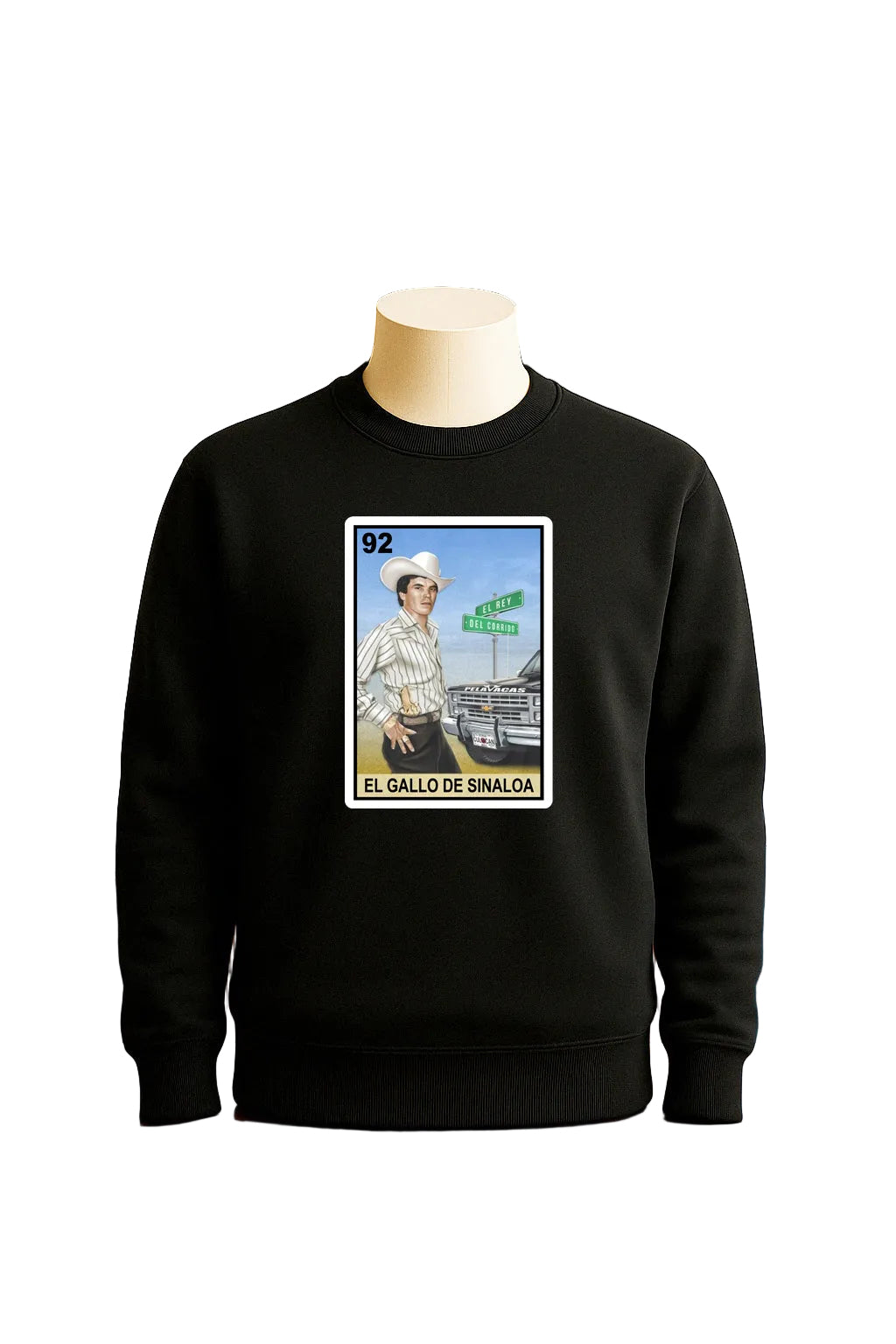 Chalino Sanchez El Gallo De Sinaloa Loteria Mexican Bingo Tarot Card Style Graphic Tee Shirt