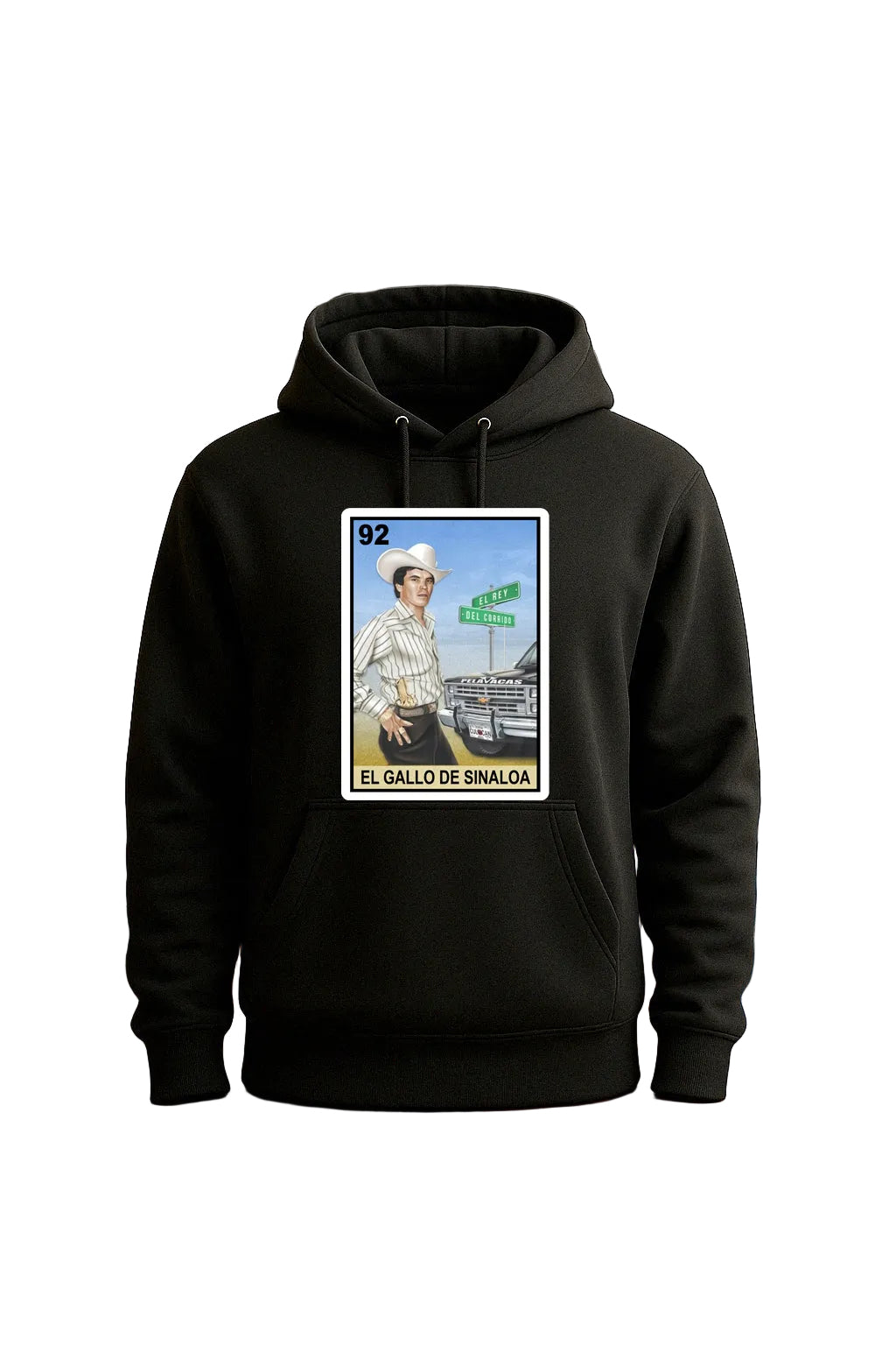 Chalino Sanchez El Gallo De Sinaloa Loteria Mexican Bingo Tarot Card Style Graphic Tee Shirt