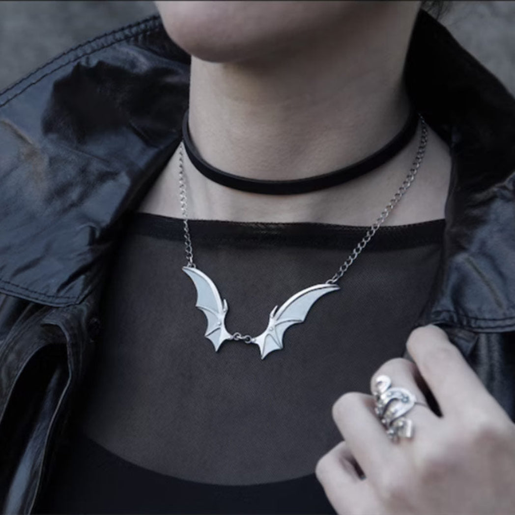 Delight in the Night Bat Wings Necklace