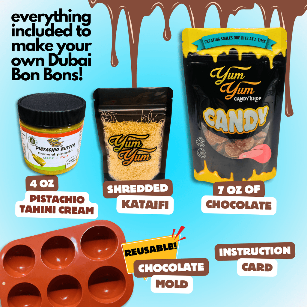 Dubai Pistachio Chocolate Bonbon Kit – DIY Sphere Candy with Kunafa | Yum Yum Candy Shop