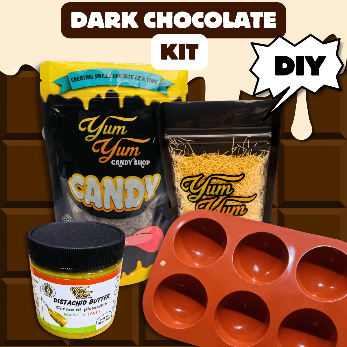 Dubai Pistachio Chocolate Bonbon Kit – DIY Sphere Candy with Kunafa | Yum Yum Candy Shop