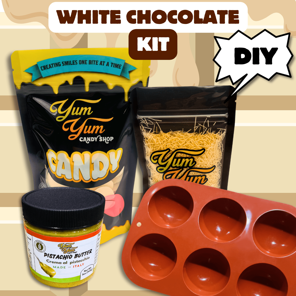 Dubai Pistachio Chocolate Bonbon Kit – DIY Sphere Candy with Kunafa | Yum Yum Candy Shop