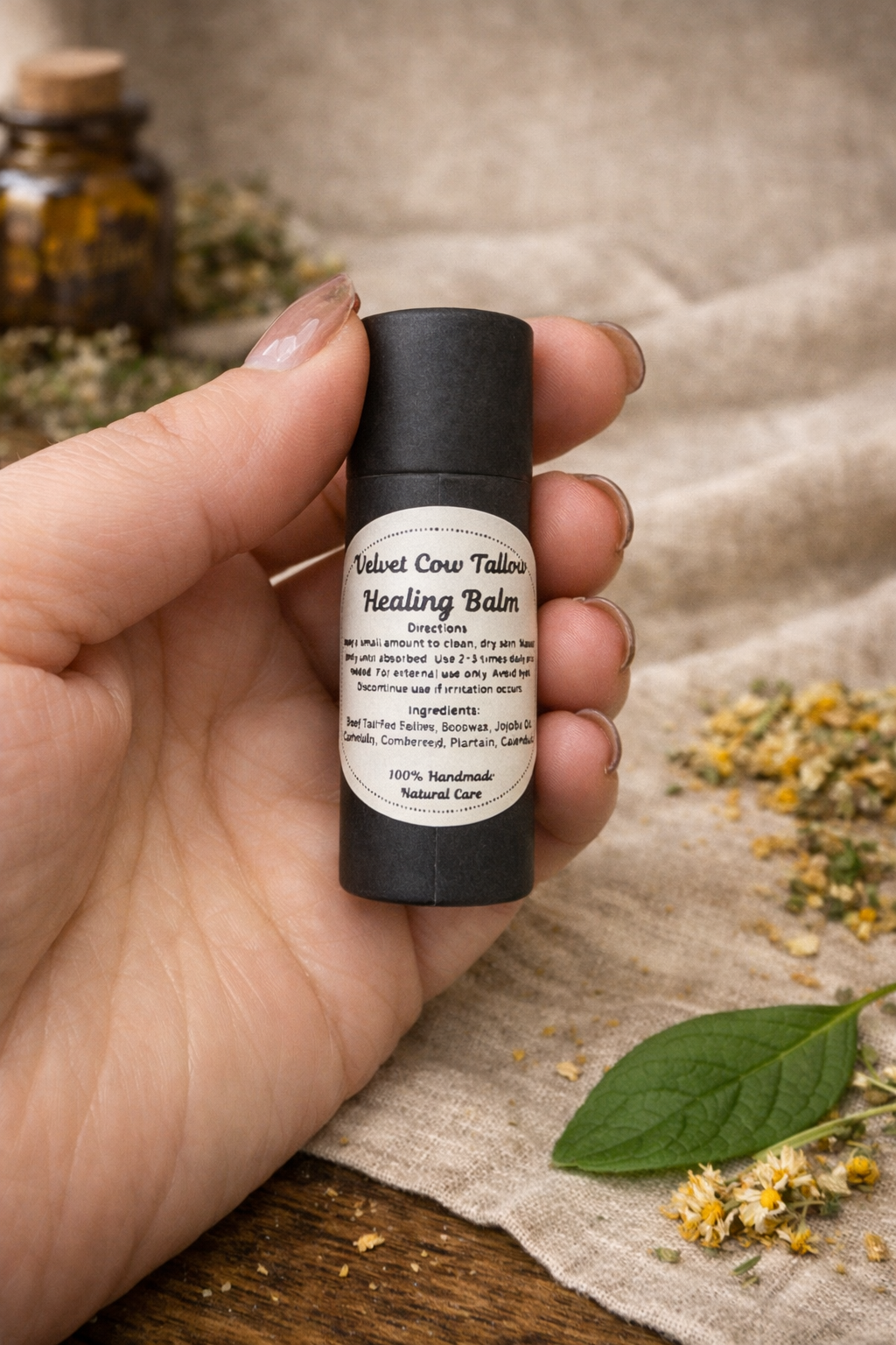 🌿 Tallow Healing Balm | Herbal Skin Repair Salve