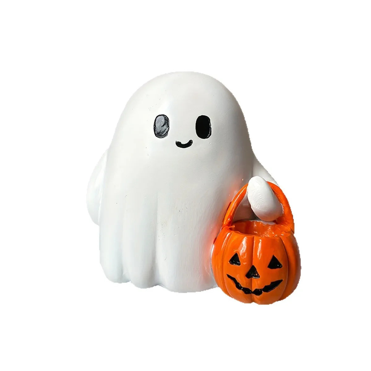 Light Up Ghost Pumpkin Statue