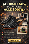 All Right Now Black Studded Mule Booties