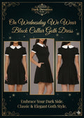 On Wednesday We Wear Black Collar Goth Dress