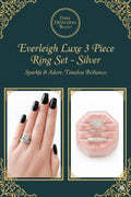 Everleigh Luxe 3 Piece Ring Set- Silver