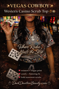 Vegas Cowboy Scrub Top
