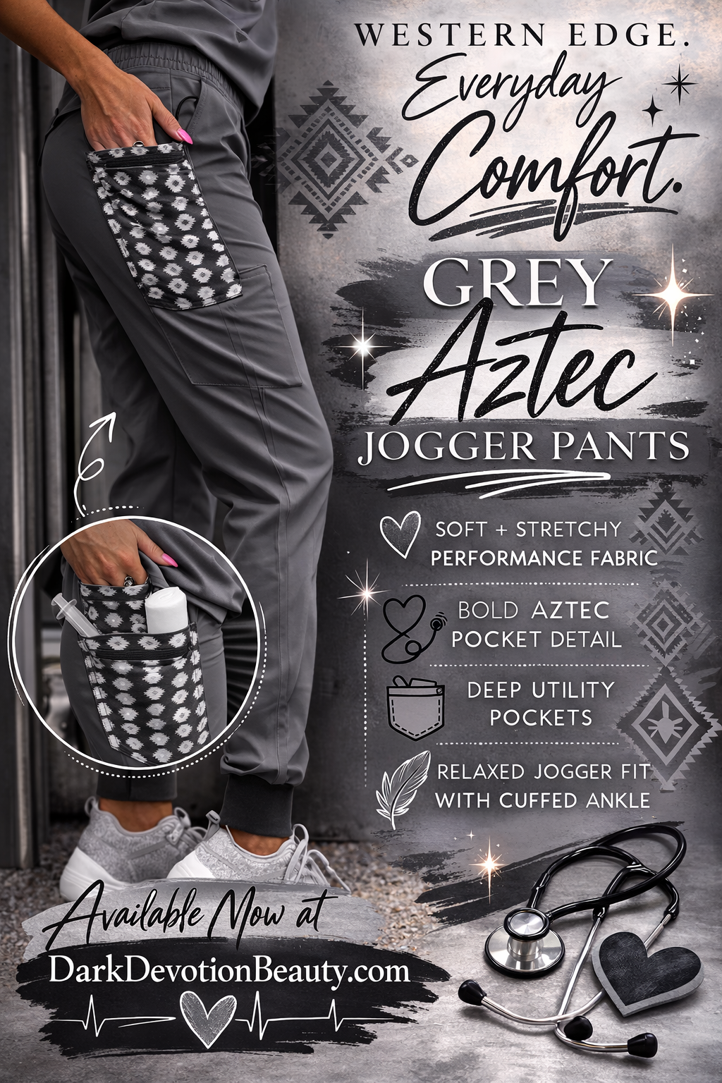 Grey Aztec Pants
