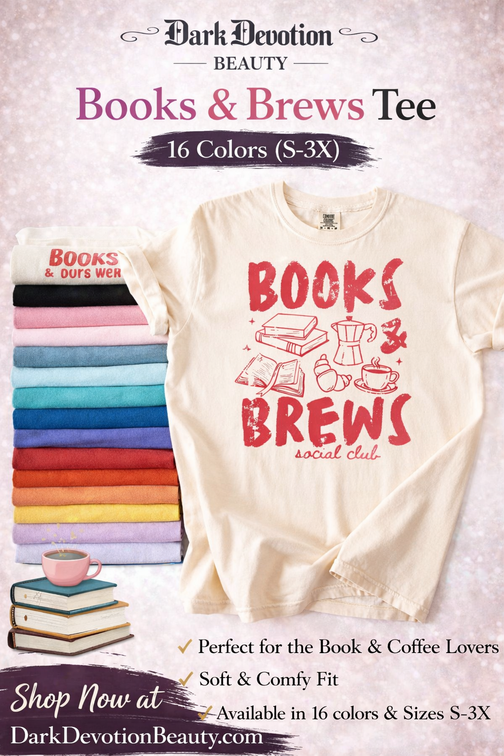 Books & Brews Tee *16 Colors (S-3X)