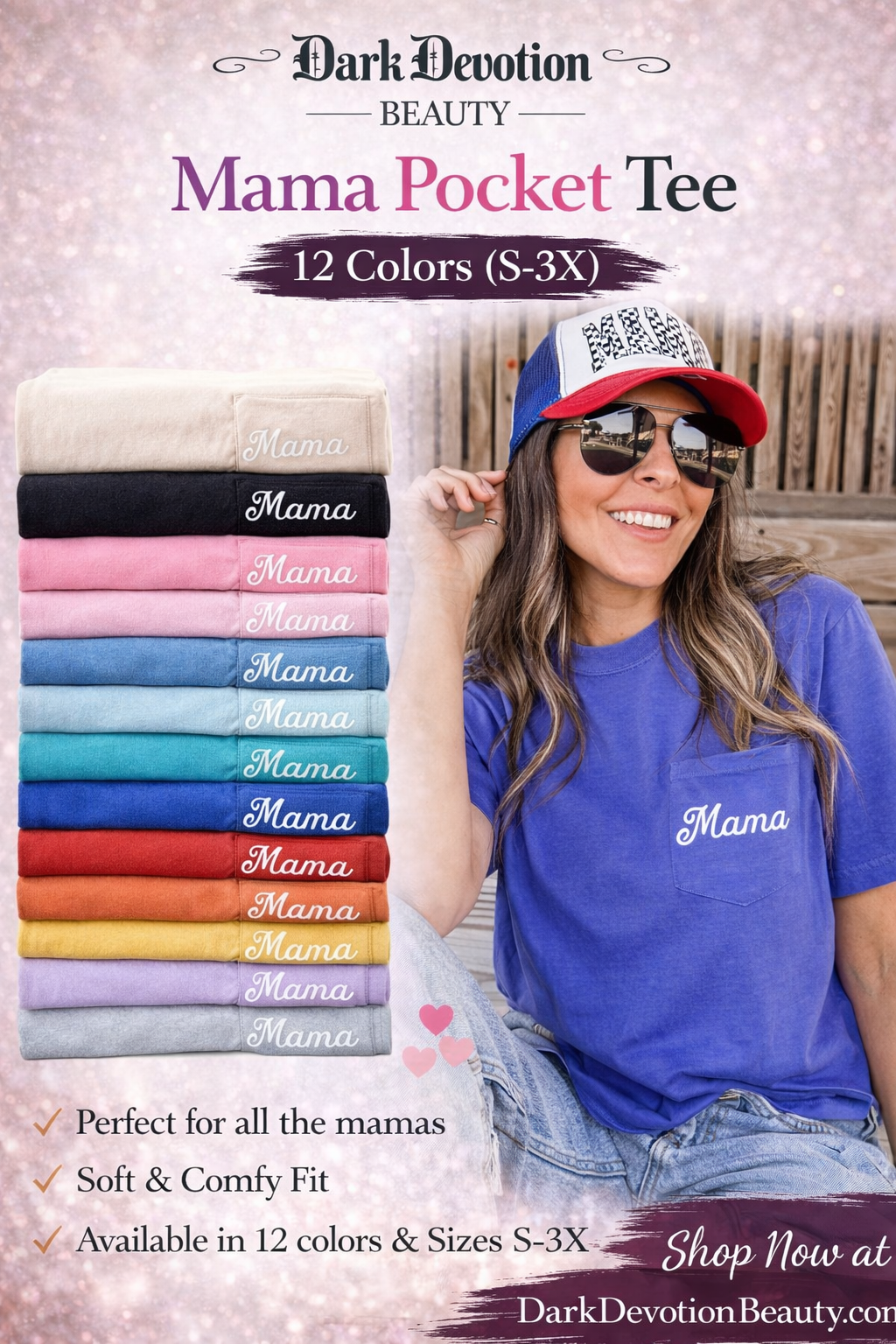 Mama Pocket Tee *12 Colors (S-3X)