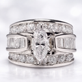 Victoria Marquise Cut Stacked Ring-Silver
