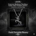 Unicorn Skeleton Necklace Gothic Silver Pendant Jewelry