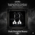 Sourpuss Skull & Crossbones Earrings | Gothic Drop Earrings Punk Rock Jewelry