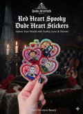 Red Heart Spooky Dude Heart Stickers