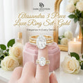 Alessandra 3 Piece Luxe Ring Set- Gold