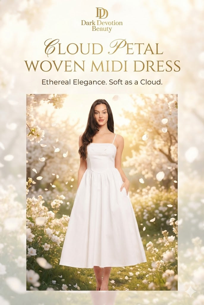 CLOUD PETAL WOVEN MIDI DRESS