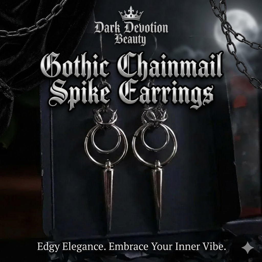 Gothic Chainmail Spike Earrings