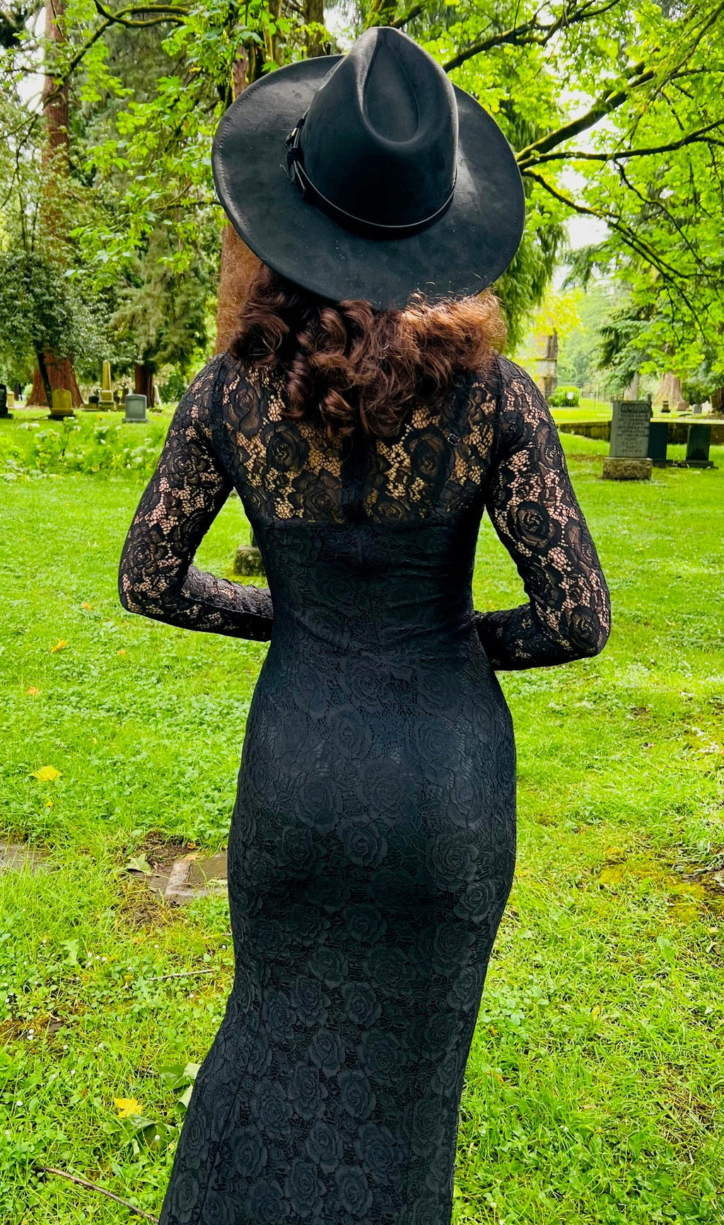 Persephone - Deadly Sheer Floral Lace Maxi dress