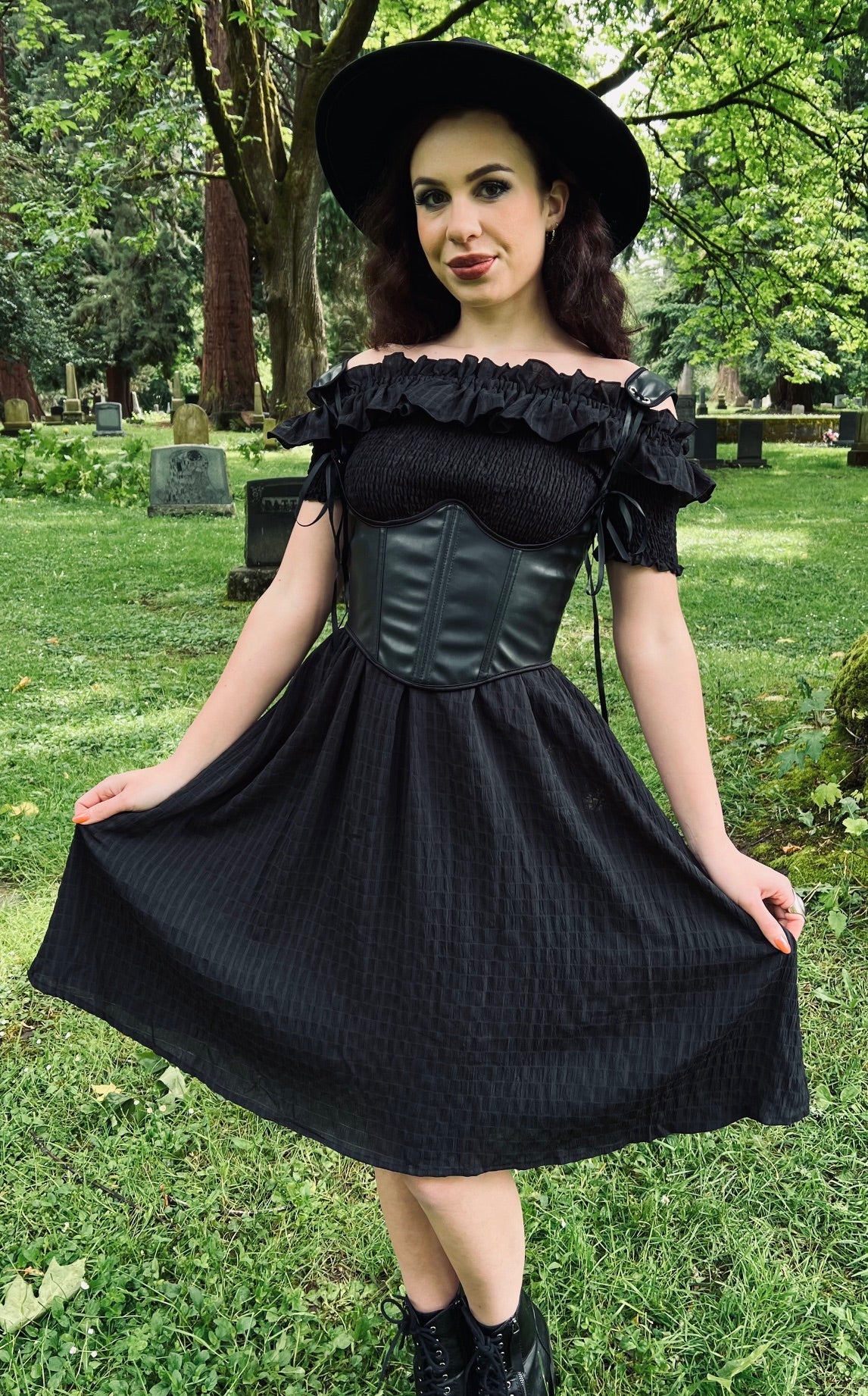 Hilda - Dark Plaid Cottage Dress
