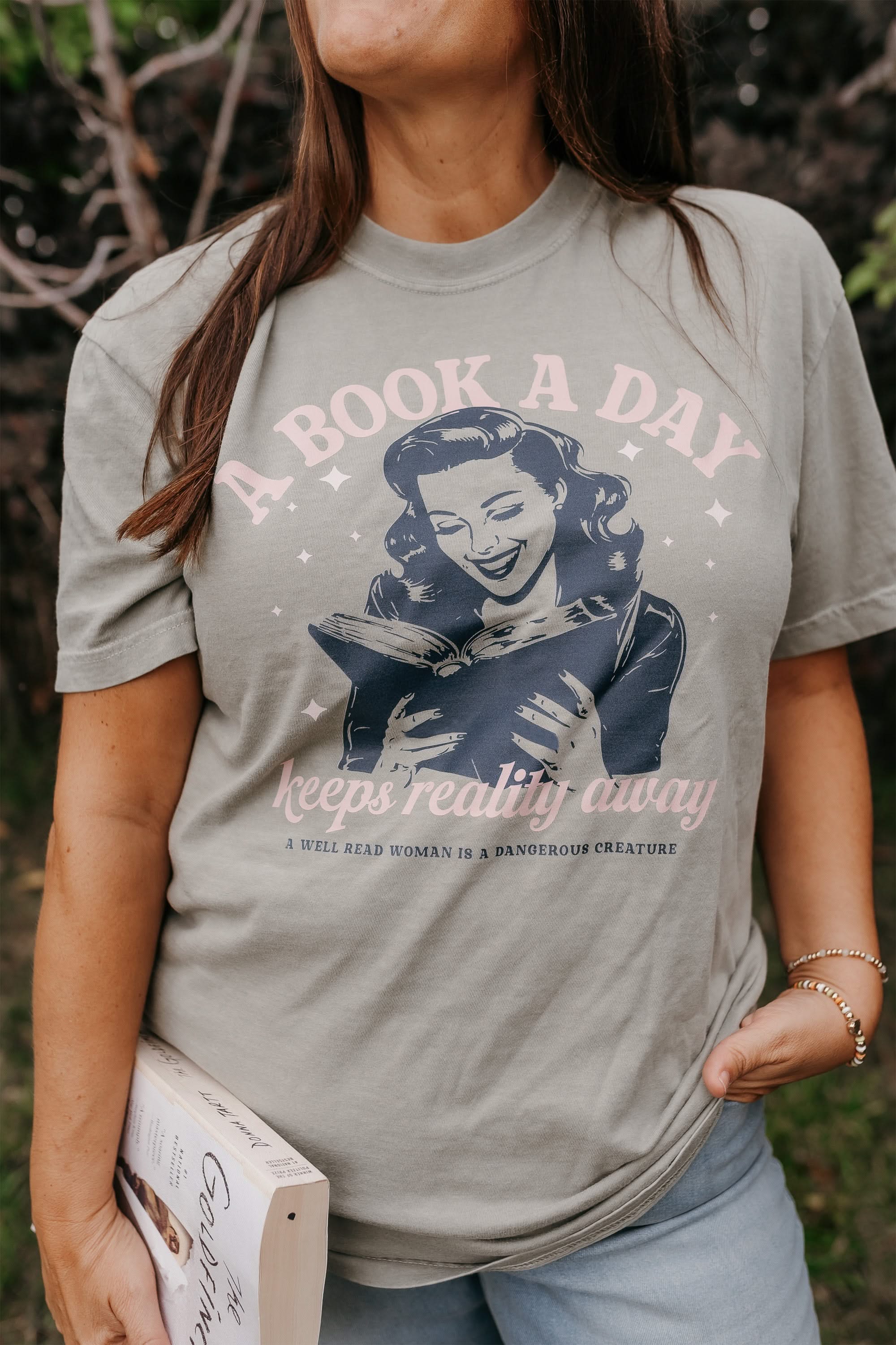 A Book A Day Keeps Reality Away - Comfort Colors Tee