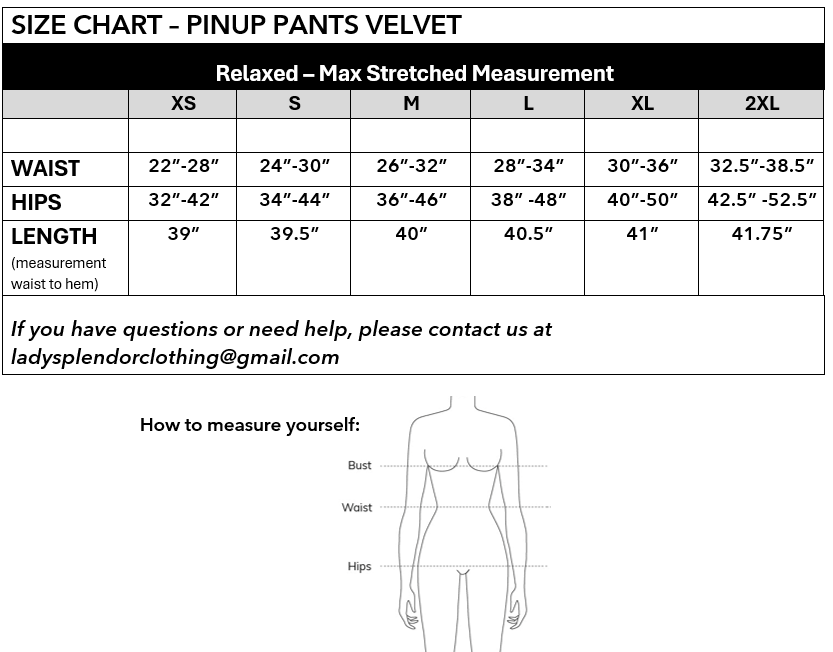 Pinup Pants in RED Velvet