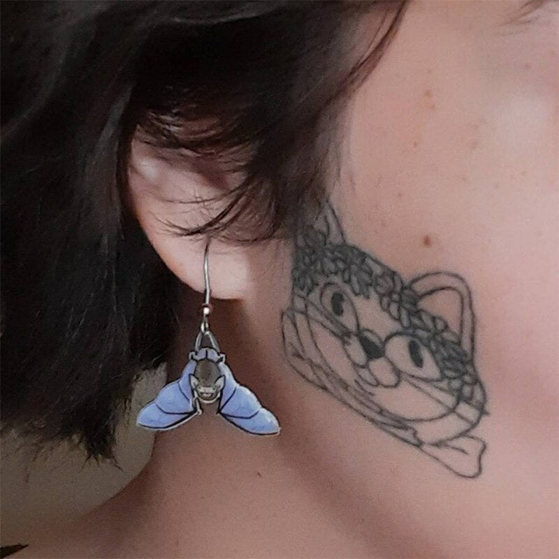 Cute Bat Asymmetrical Earrings